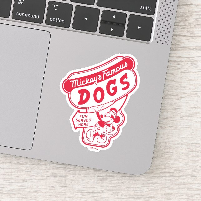 Sticker Vintage Mickey Mouse Hot Dog Sign (Détail)