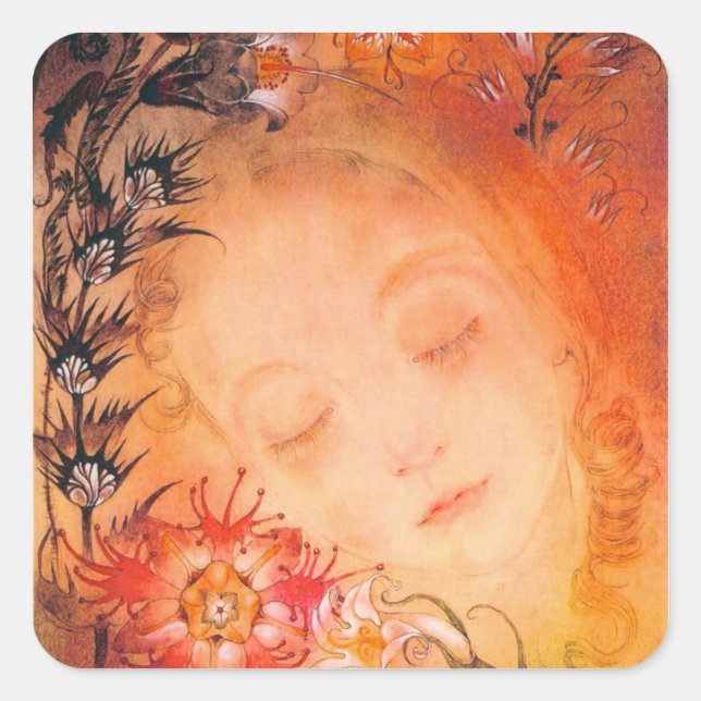Sticker Vintage pour fille couchant (Devant)