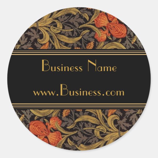 Sticker Vintage Print William Morris Black