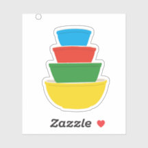 Sticker vintage Pyrex Colors Primaires Mixant Bowl