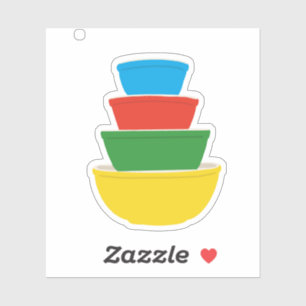 Sticker vintage Pyrex Colors Primaires Mixant Bowl