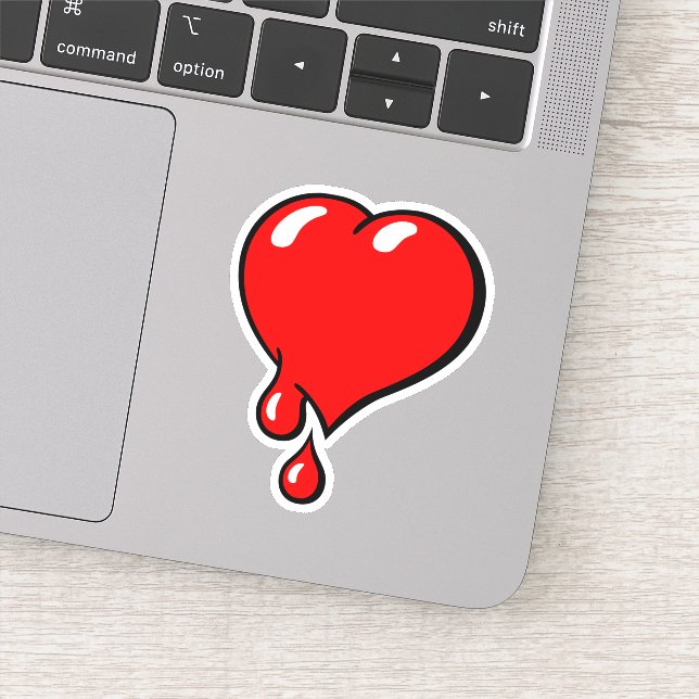 Sticker Vintage Red Bleeding Heart Liberal Pop Art (Détail)