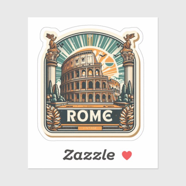 sticker vintage rome italie (Feuille)
