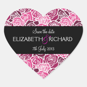 Sticker vintage rose roses 'Save the Date'