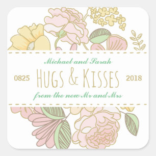 Sticker vintage Rustique Floral Spring Wedding Fav