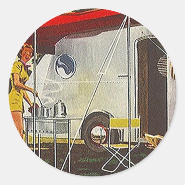 Sticker Vintage Tin Can Aluminum Camper Glamping (Front)