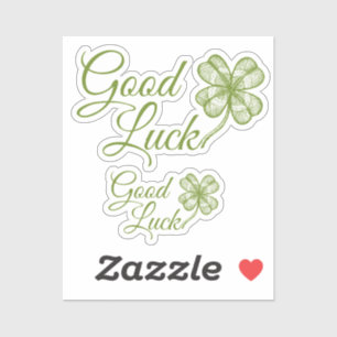 Sticker Vintage trèfle à quatre feuilles. Shamrock.