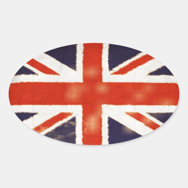 Sticker vintage Union Jack Oval (Devant)