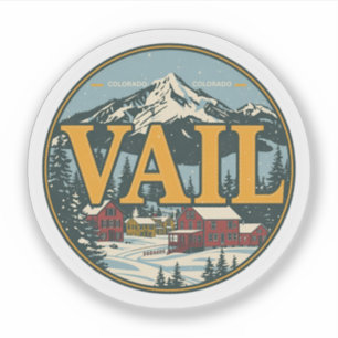 Sticker vintage Vail colorado extérieur hiver neige ski