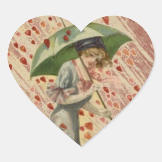 Sticker vintage Valentine Victorian Lady (Devant)