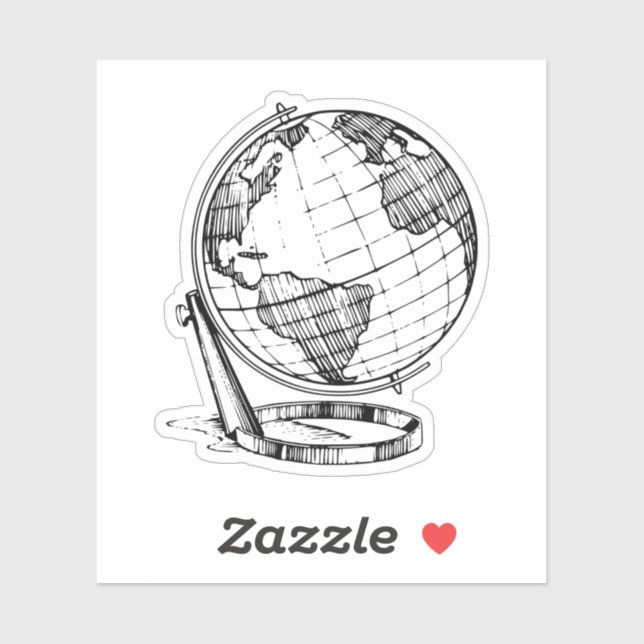 Sticker Vintage voyage Globe (Feuille)