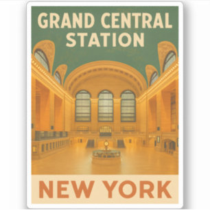 Sticker Vintage voyage New York Grand Central Station