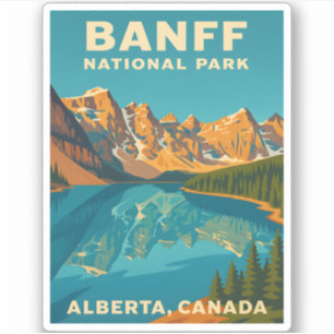 Sticker Vintage voyage Parc national Banff Rétro Pittoresq