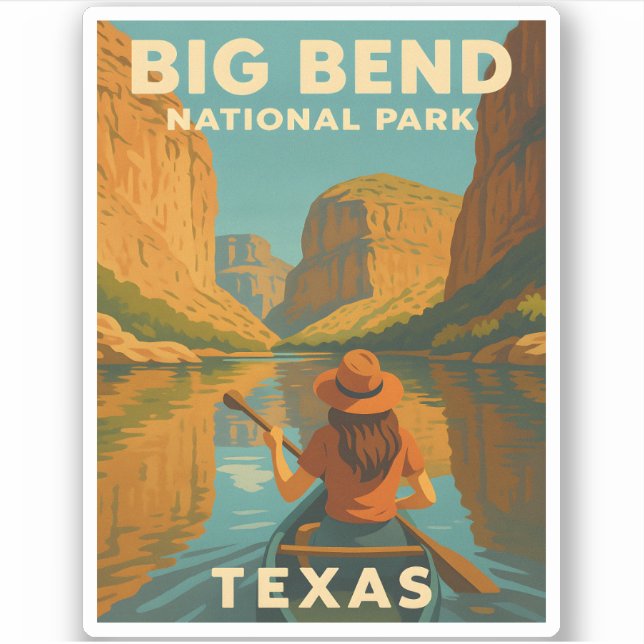 Sticker Vintage voyage rétro Big Bend National Park Texas (Devant)