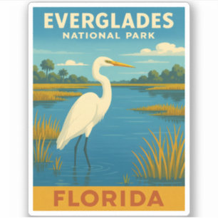 Sticker Vintage voyage rétro Floride Everglades Nature