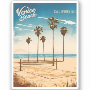 Sticker Vintage voyage Venice Beach California Style Rétro