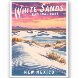 Sticker Vintage voyage White Sands National Park Retro