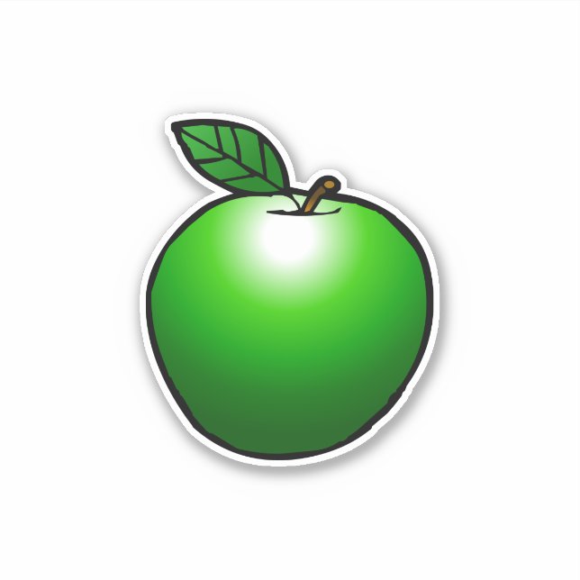 Sticker Vinyl Coupé Personnalisé À La Pomme Verte (Devant)