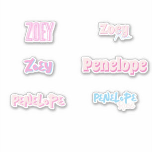 Sticker Vinyl de nom personnalisé rose modifiable