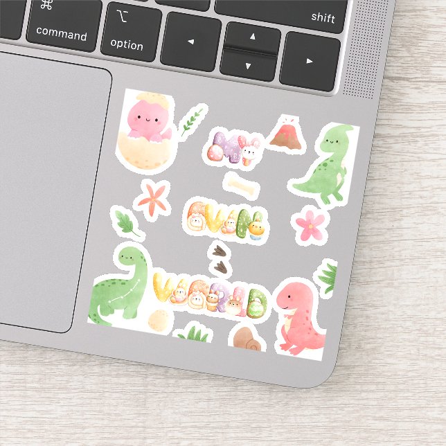 Sticker Vinyl Dinosaur Cute | Mon propre monde (Détail)