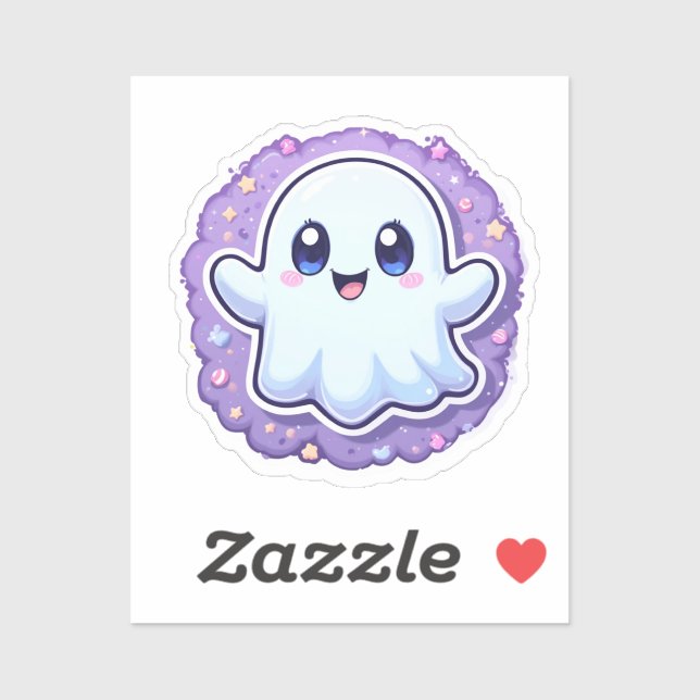 Sticker Vinyl Ghost Cute Kawaii - Pastel Halloween (Feuille)