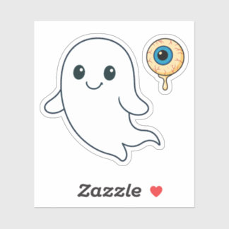Sticker Vinyl Halloween Ghost & Eyeball - Spo