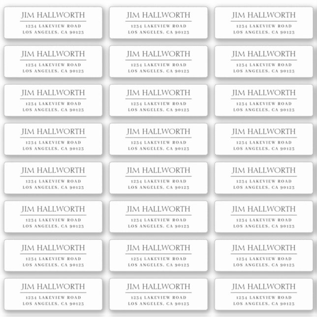 Sticker Vinyl Modern Black & White Adresse de retour (Devant)