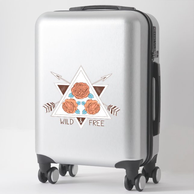 Sticker Vinyl Roses de Boho sauvage et libre (Sur valise)