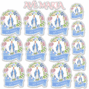 Sticker Vinyle floral béni religieux de guirlande de