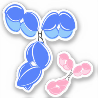 sticker vinyle - IgG bleu (anticorps) avec bonus