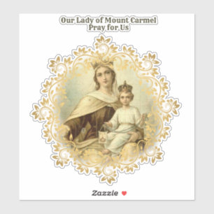Sticker Vinyle religieux de Vierge Marie le mont Carmel