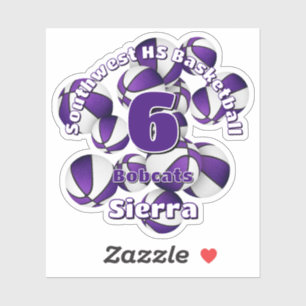 Sticker violet de l'équipe couleurs basketball enfants spo