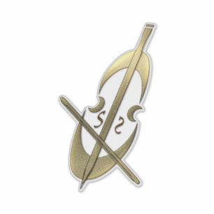 Sticker violon au violon d'or