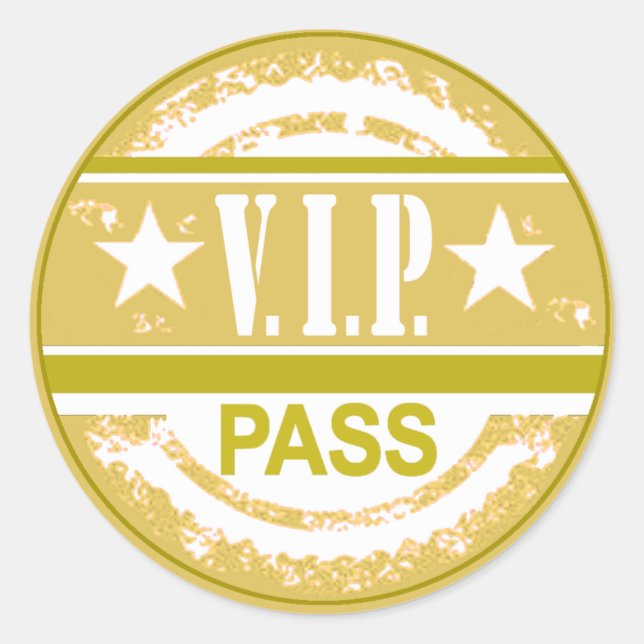Sticker VIP Pass Party (kaki) (Devant)