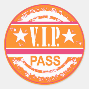 Sticker VIP Pass Party (rose citrouille chaud)