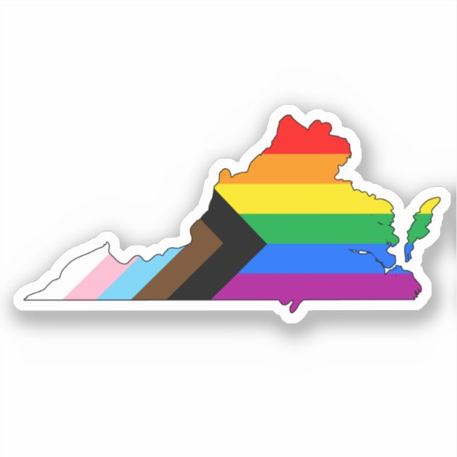 Sticker Virginia State Pride LGBTQ Progress Pride (Recto)