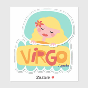 Sticker Virgo le Maiden Zodiac Contour