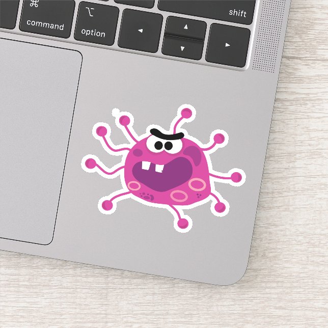 Sticker Virus pourpre effrayant (Détail)