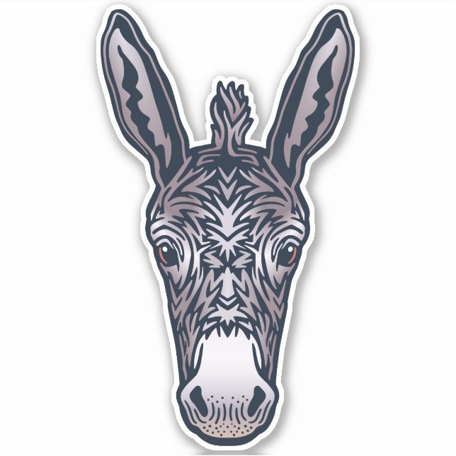 Sticker Visage d'âne ami de ferme (Devant)