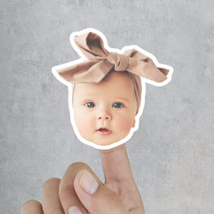 Sticker Visage de bébé drôle découpé sur mesure avec photo