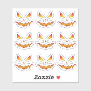Sticker Visage de citrouille d'Halloween effrayant et cool