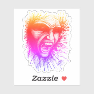 Sticker Visage de cri