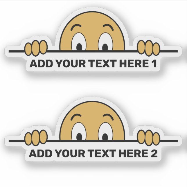 Sticker Visage de dessin Visage de texte personnalisé Cont (Devant)