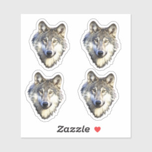 Sticker Visage de loup sauvage