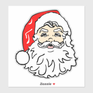 Sticker Visage de Père Noël vintage