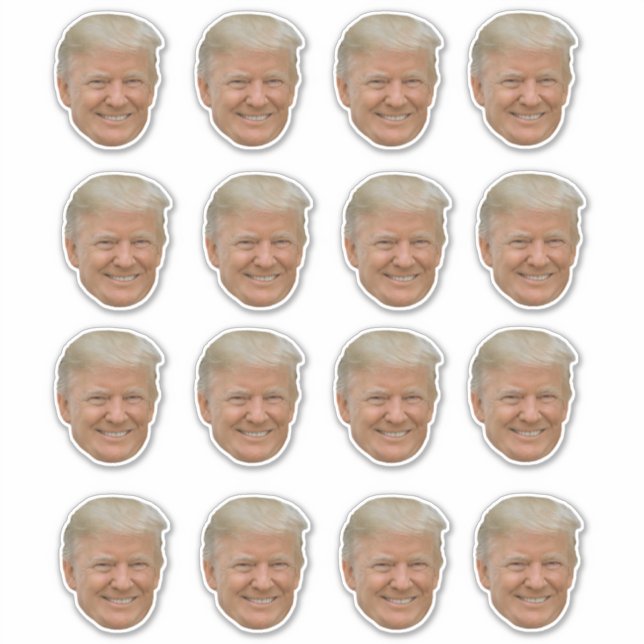 Sticker Visage de Trump Drôle Visage Donald Trump  (Devant)