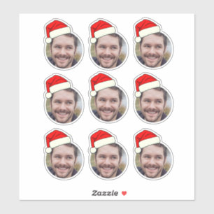 Sticker Visage photo de Noël amusant