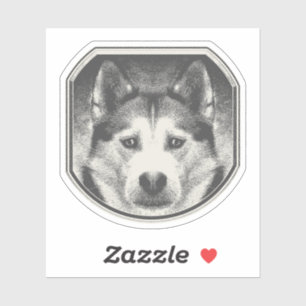 STICKER VISAGE SIBÉRIEN HUSKY