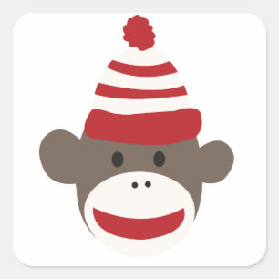 Sticker Visage Singe Sock Smiling mignon