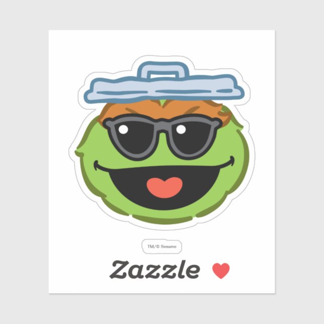 Sticker Visage souriant Oscar avec lunettes de soleil (Feuille)